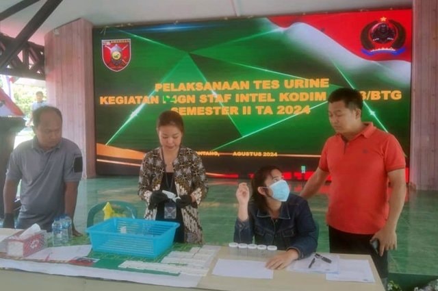 Kodim 0908/Bontang Gelar Tes Urine, 25 Personel Negatif Narkoba