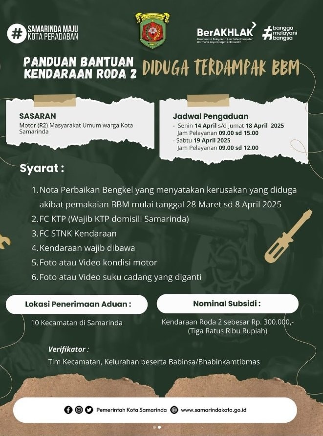 INFOGRAFIS: Mekanisme Warga Samarinda Bisa Dapat Bantuan Rp300 Ribu karena BBM Oplosan