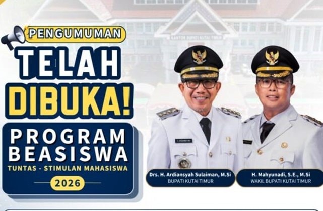 Khusus KTP Lokal, Pemkab Kutim Buka Beasiswa Tuntas dan Stimulan 2026