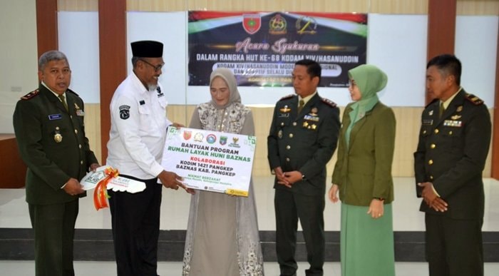HUT ke-68 Kodam Hasanuddin, Kodim Pangkep Rehab Rumah Tidak Layak Huni dan Syukuran