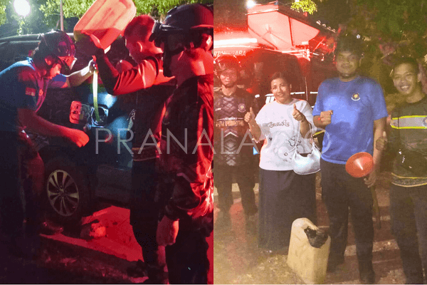 Mobil Mogok karena Kehabisan Bensin di Jalan Poros Samarinda-Tenggarong, Warga Malah Panggil Damkar Kukar