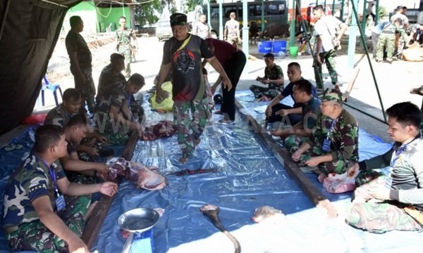 Korem 091/ASN Samarinda Sembelih 15 Hewan Kurban