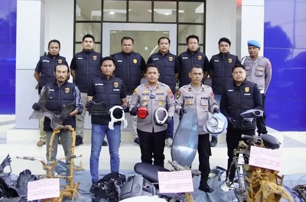 Bongkar Onderdil dan Buang Rangka ke Sungai, Sindikat Curanmor di Kutim Dibekuk