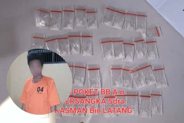 2 Pengedar Dibekuk di Pinggir Sungai Karang Mumus, 89 Poket Sabu dan Uang Puluhan Juta Diamankan