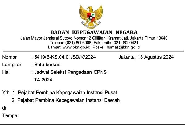 Pendaftaran CPNS 2024 Resmi Dibuka, Ini Jadwal dan Syaratnya