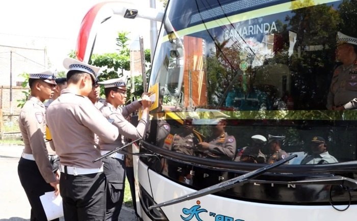Ramp Check Ops Keselamatan Mahakam 2026, Polda Kaltim Temukan Bus Tak Layak Operasi di Balikpapan
