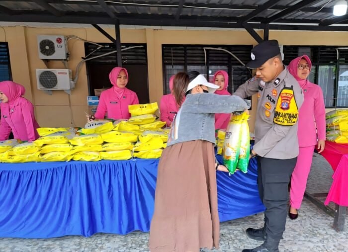 Polsek Muara Badak Sudah Salurkan 18 Ton Beras, Harga di Bawah Pasar