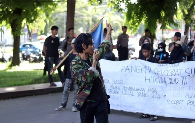 Mahasiswa Pangkep Kembali Demo Polda Sulsel, Tuntut Kapolda Dicopot