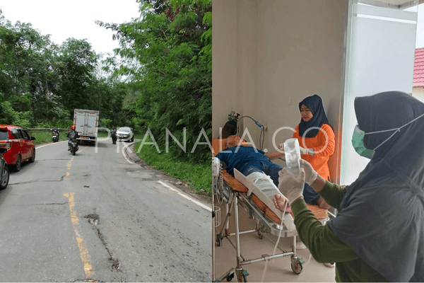 Motor Terjungkal di Km 65 Poros Samarinda-Bontang, Warga Sebulu Alami Patah Tulang
