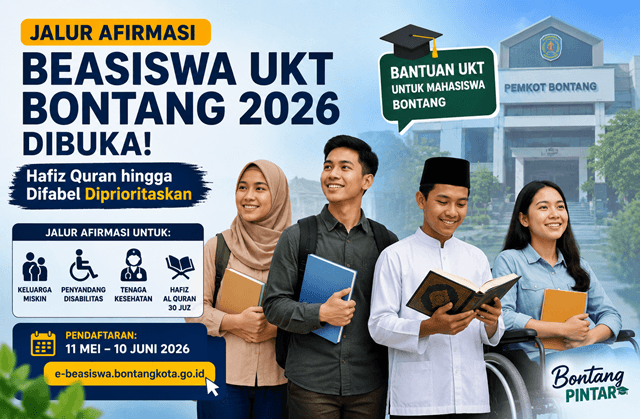 Jalur Afirmasi Beasiswa UKT Bontang 2026 Dibuka, Hafiz Quran hingga Difabel Diprioritaskan