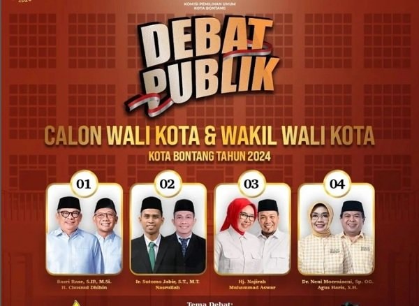 Link Streaming Live Debat Publik Pertama Calon Wali Kota dan Wakil Wali Kota Bontang 2024