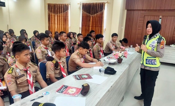 Polres Pangkep Gandeng Pramuka Saka Bhayangkara, Edukasi Tertib Lalu Lintas di Ops Keselamatan Pallawa 2026