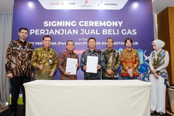 Pupuk Kaltim dan Pertamina Teken Kontrak Jual Beli Gas hingga 2028