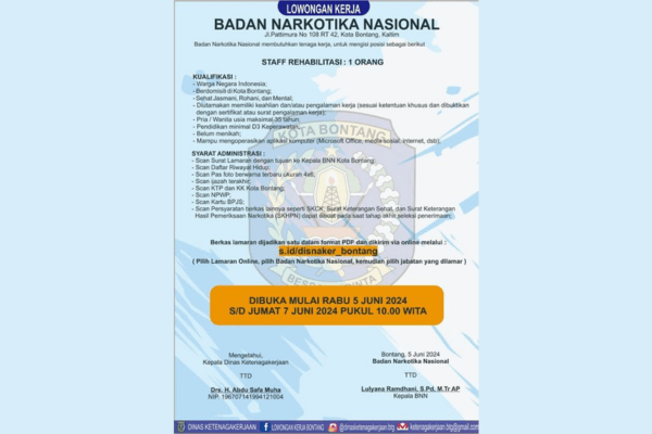 BNN Bontang Buka Lowongan Kerja, Minat?