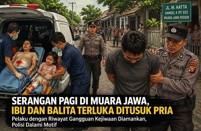 Serangan Pagi di Muara Jawa Kaltim, Ibu dan Balita Terluka Ditusuk