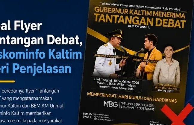 Flyer Debat Gubernur Kaltim dengan Mahasiswa Beredar, Diskominfo Pastikan Hoaks