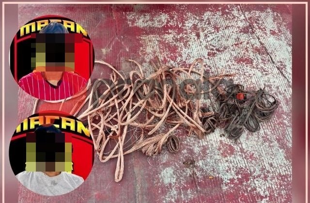 Dua Pemuda Nekat Curi Kabel PLN di Kutim, Endingnya Diringkus di Atas Tiang