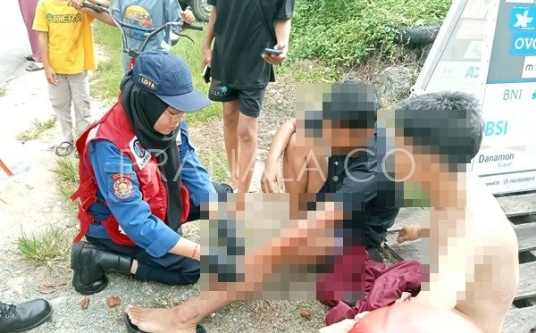 Tiga Terluka Akibat Tabrakan Motor, Damkar Bontang Tiba 5 Menit