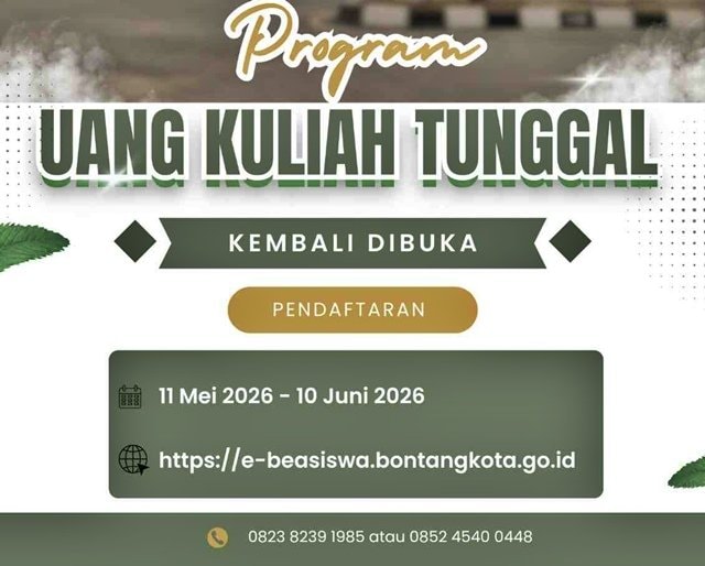 Bantuan UKT Bontang 2026 Dibuka, Syarat IPK Diturunkan jadi 3,00