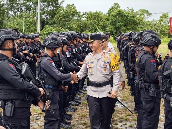 Pengamanan PSU Pilkada Kukar Berjalan Lancar, Kapolres Bontang Apresiasi Brimob