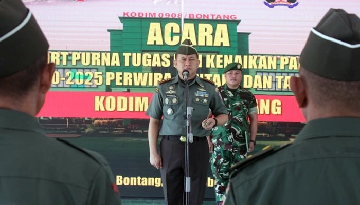 22 Prajurit Kodim 0908/Bontang Naik Pangkat, Satu Anggota Purna Tugas