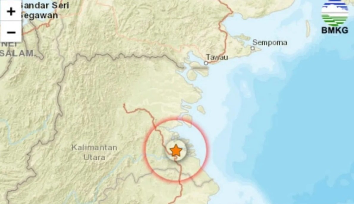 BMKG Deteksi Gempa Bumi 3,5 SR di Tanjung Selor, Kalimantan Utara