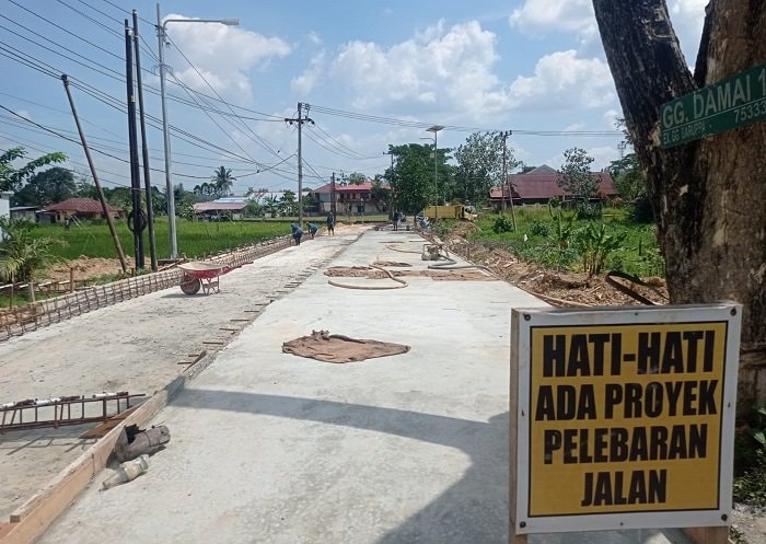 Perbaikan Parit di Jalan Damai, Bontang Bersifat Parsial
