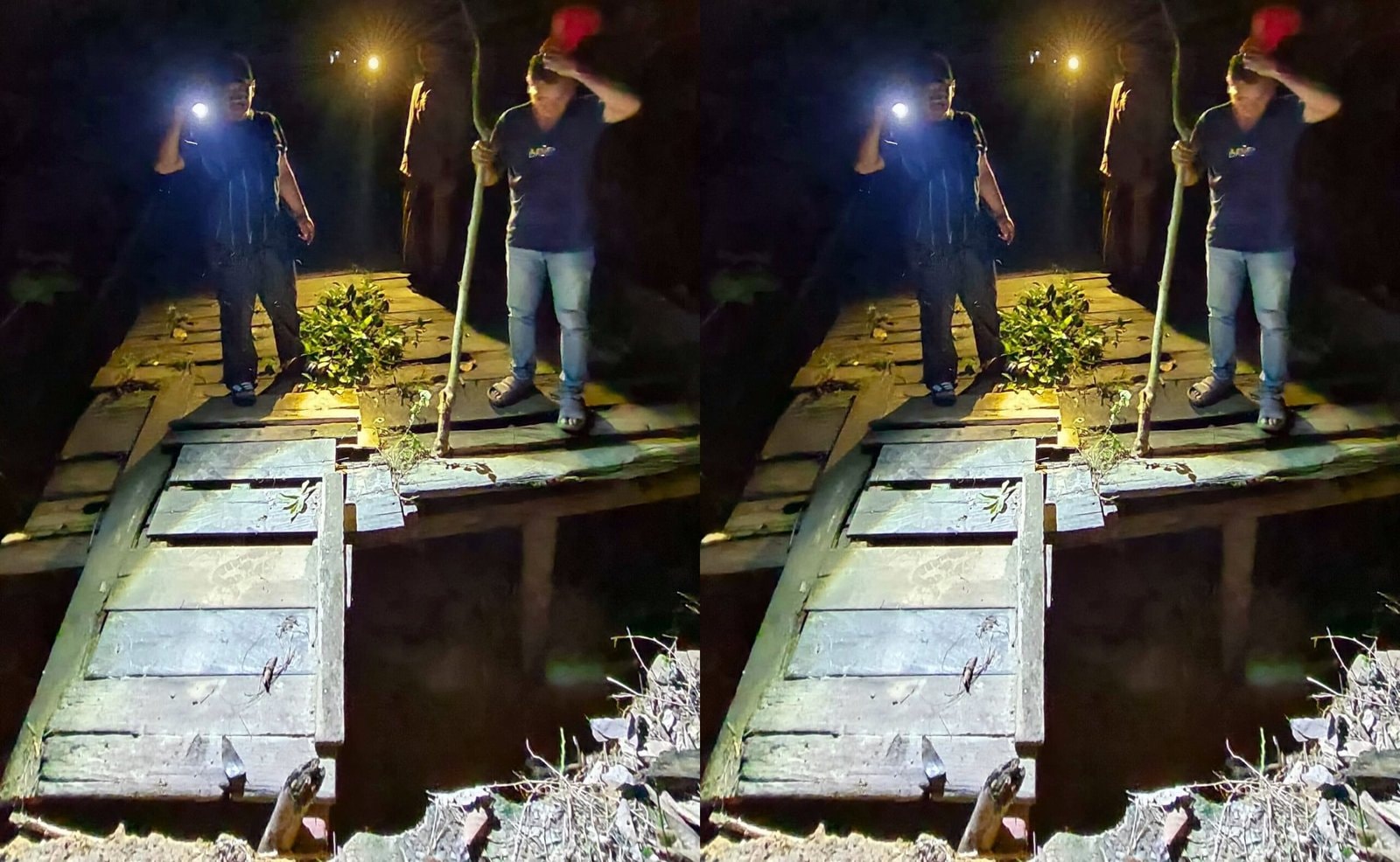 Debit Air Sungai Bontang Tinggi, Jembatan di Gunung Telihan Ambruk