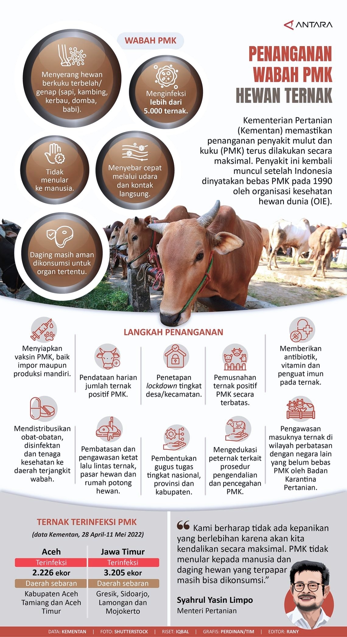 INFOGRAFIS: Penanganan Wabah PMK Hewan Ternak