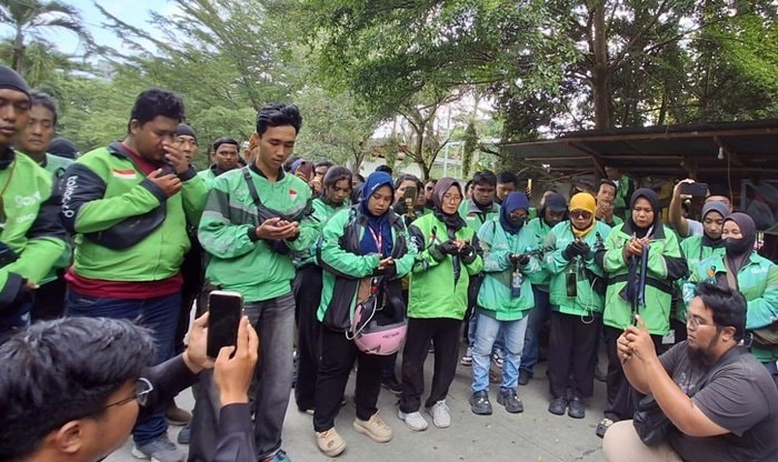 Ratusan Driver Ojol Samarinda Gelar Aksi Duka untuk Korban Rantis Brimob Polri