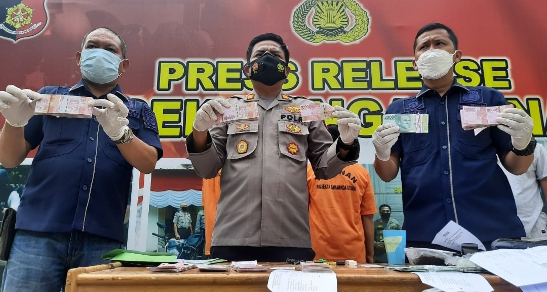 Sejoli Mantan Napi Edarkan Uang Palsu di Jalan Poros Samarinda-Bontang