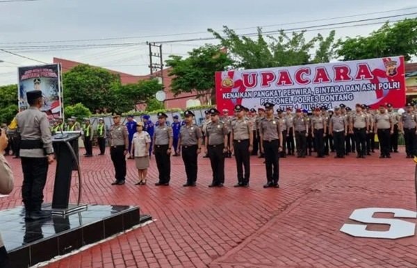 Pesan Kapolres Bontang untuk 38 Personel Naik Pangkat