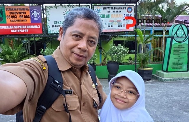 Gerakan Ayah Mengantar Sekolah di Balikpapan Bikin Anak Lebih Semangat Masuk Kelas