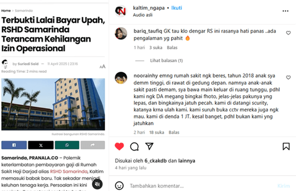 Ribut Gaji di RS Haji Darjad Samarinda Kaltim, Warganet Angkat Suara: "Parah Banget!"
