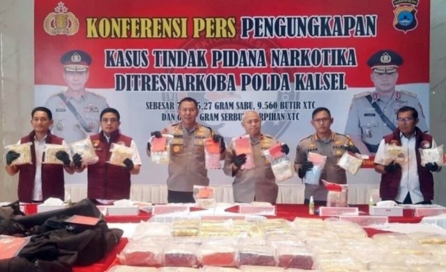 Jaringan Narkoba Internasional di Kalsel Terbongkar, Sita 70,76 Kg Sabu dan Ribuan Pil Ekstasi
