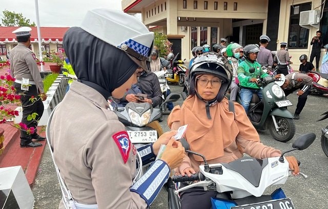 Razia Kendaraan 30 Menit, Polres Bontang Sita 10 Unit Motor