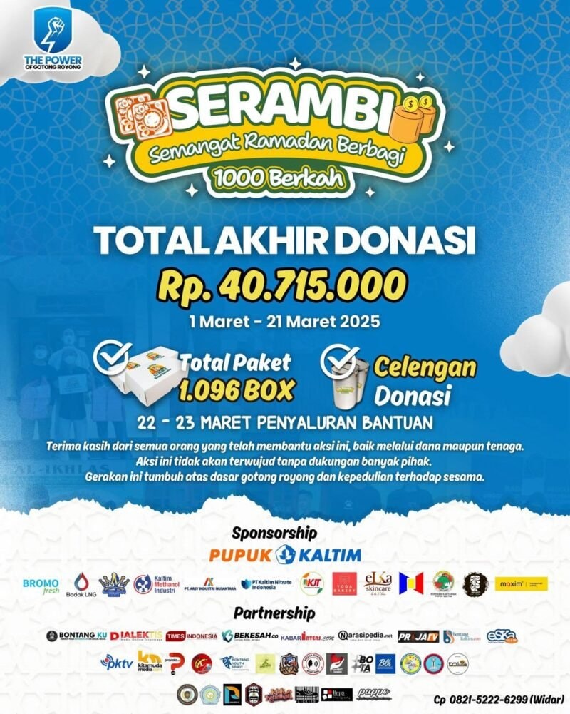 Gerakan The Power of Gotong Royong di Bontang Kumpulkan Rp 40 Juta untuk Aksi Sosial Ramadan
