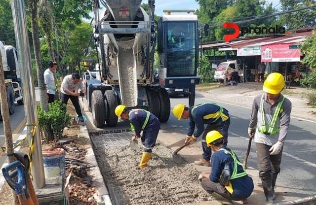 Jalan Bergelombang dan Bollard Rusak di Bontang Mulai Diperbaiki