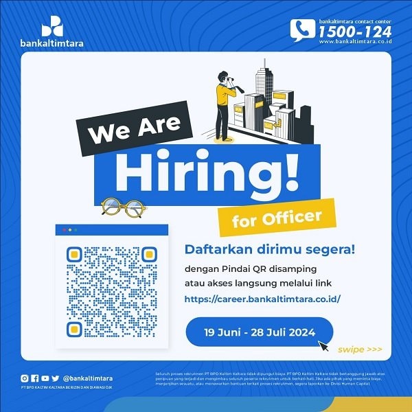 Bankaltimtara Buka Lowongan Kerja sampai 28 Juli 2024, Lamaran Dikirim via Online