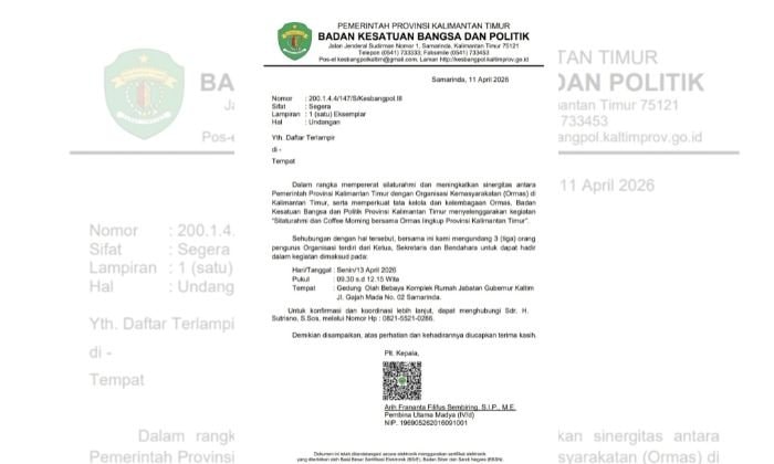 Polemik Uang Saku Ormas Kaltim: Usulan Rp105 Ribu per Orang Batal, Kesbangpol Minta Maaf
