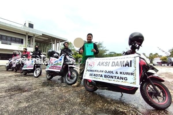 Sopir Ojol Bontang Gelar Aksi di Kantor Pemerintah, Berikut 7 Aspirasinya