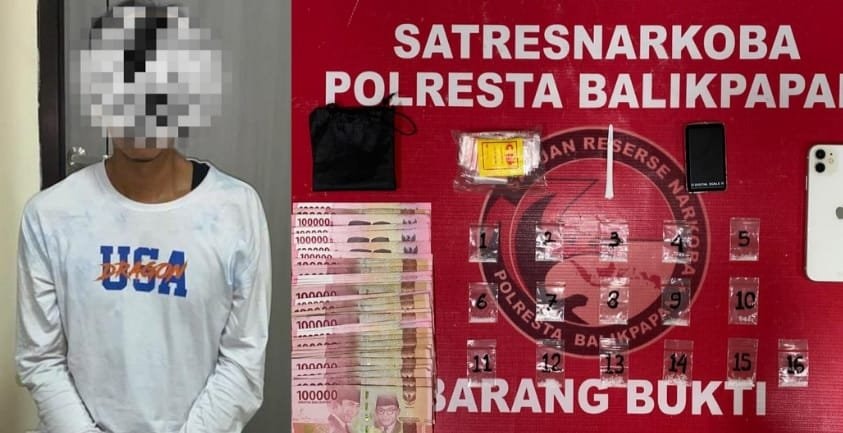 Kembali Tertangkap! Residivis Narkoba Balikpapan Gagal Edarkan 16 Paket Sabu
