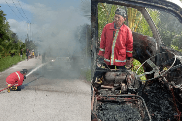 Mobil Terbakar di Kukar, 2 Jam Baru Padam