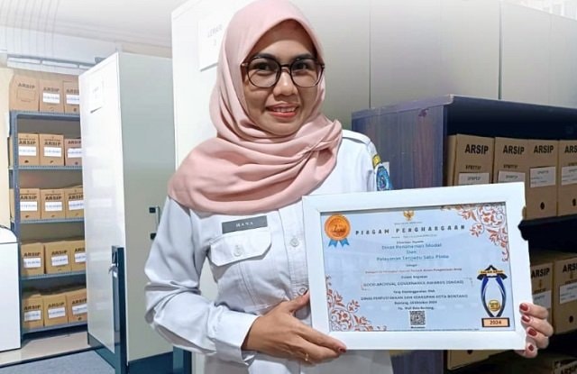 Pengelolaan Arsip Profesional, DPMPTSP Bontang Raih Prestasi di Good Archival Governance Awards
