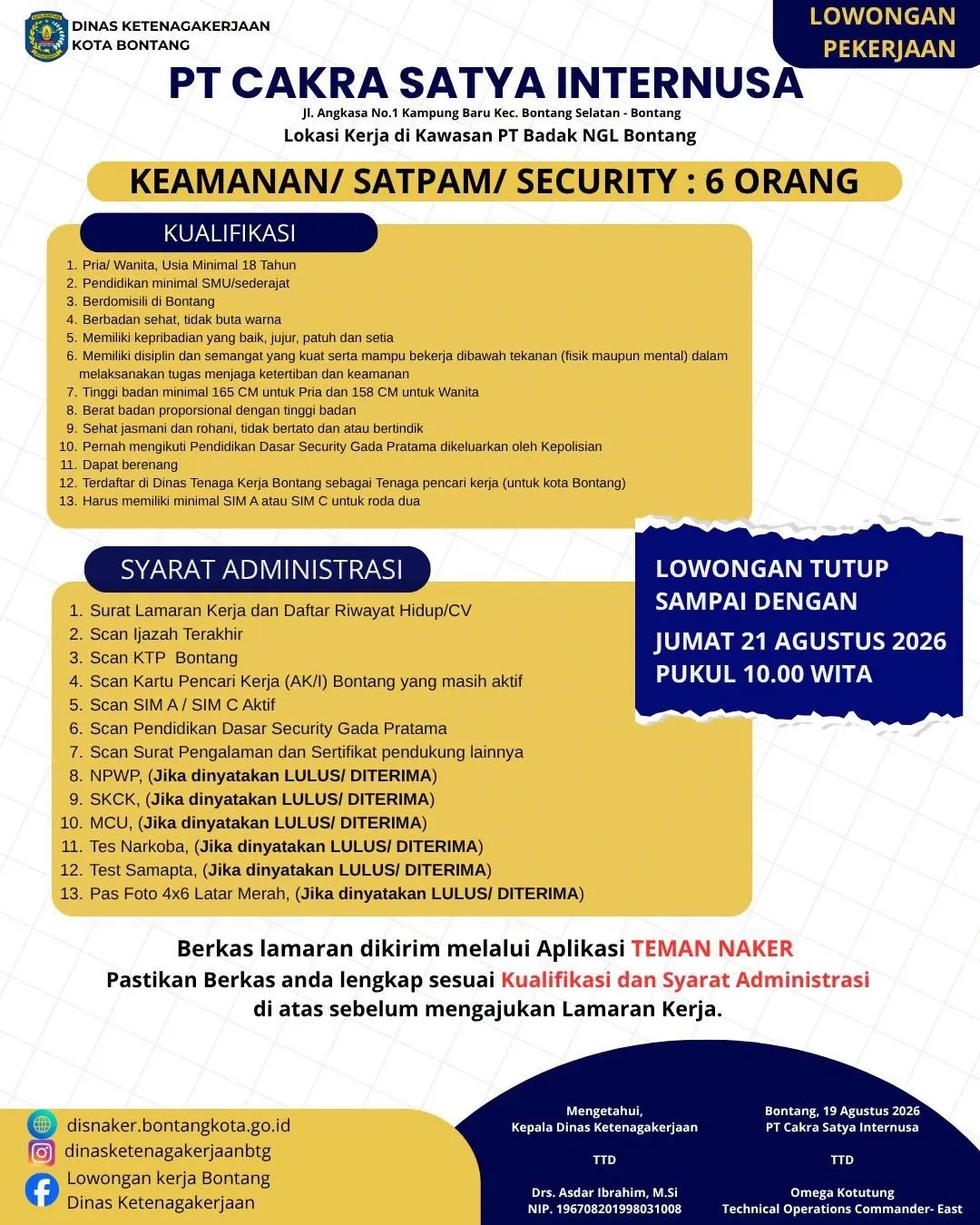 Lowongan Security Bontang Dibuka, 6 Posisi di Kawasan Badak LNG Lowongan Security Bontang Dibuka, 6 Posisi di Kawasan Badak LNG