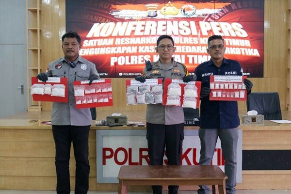 Polres Kutim Ungkap Peredaran Narkoba Senilai Rp 1,5 Miliar