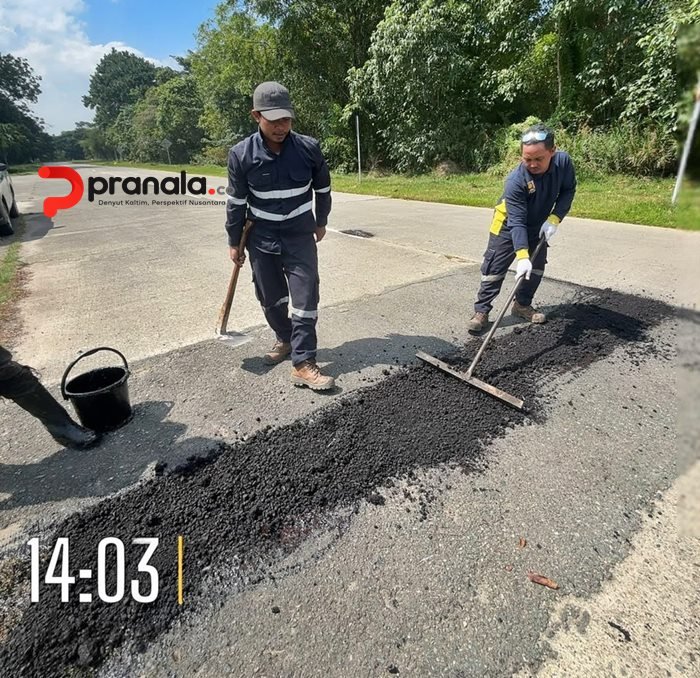 Jalan Bergelombang di Jalan Pupuk Raya dan RS PKT Bontang Mulai Mulus