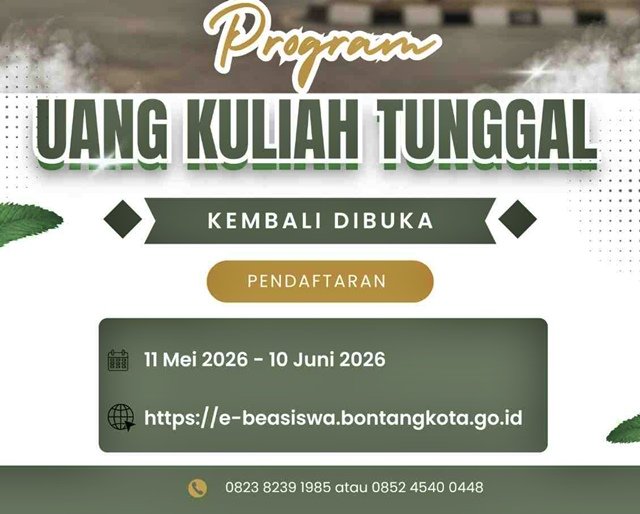 Bantuan UKT Bontang 2026 Dibuka, Syarat IPK Diturunkan jadi 3,00