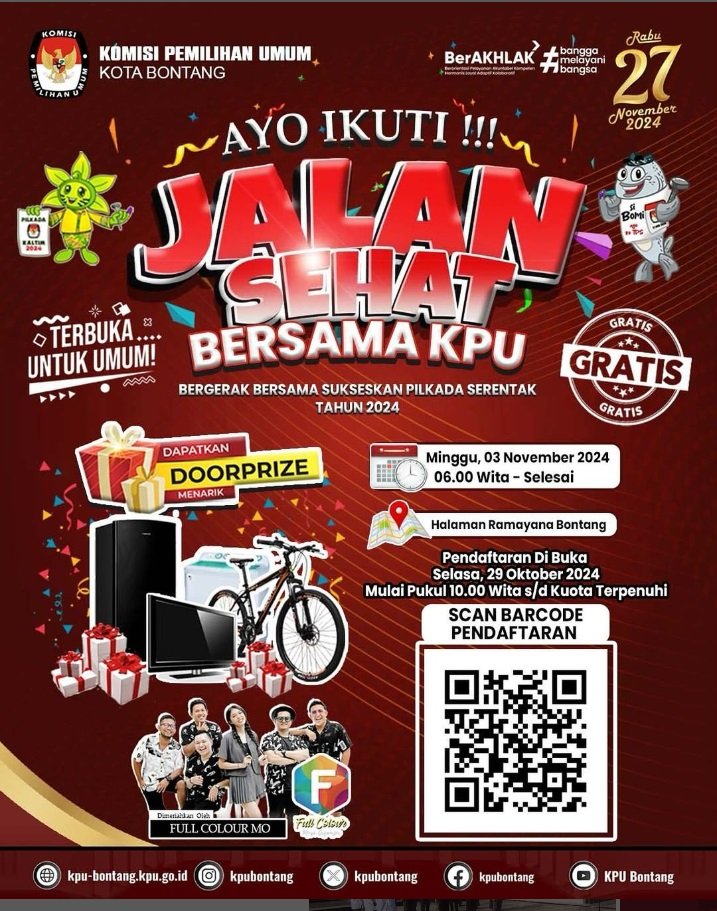 Aneka Doorprize Menanti di Jalan Sehat Bersama KPU Bontang, Yuk Daftar Sekarang!