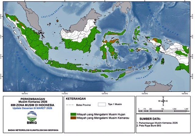 BMKG: Musim Kemarau 2026 Mulai April, Waspada Potensi El Niño